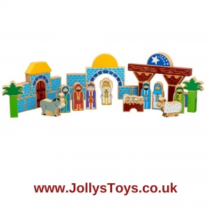 Wooden Nativity Building Blocks